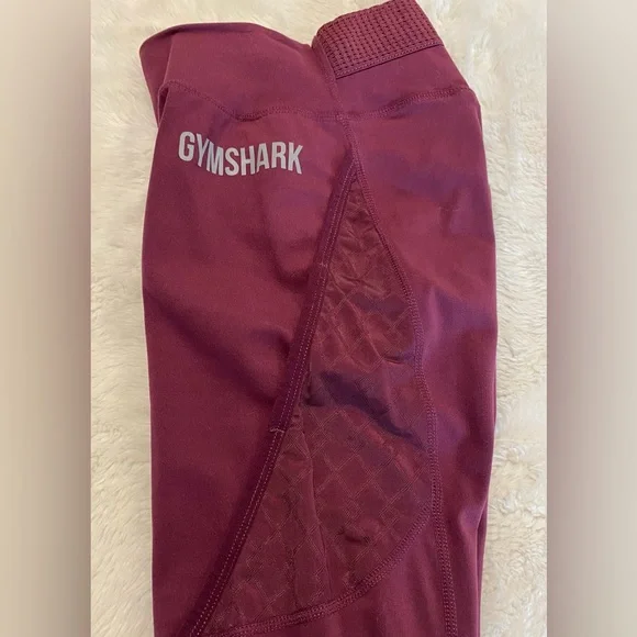 Gymshark Geo Mesh Leggings--Size SMALL- Wine - Picture 3 of 6
